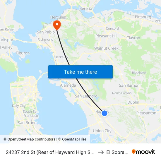 24237 2nd St (Rear of Hayward High School) to El Sobrante map