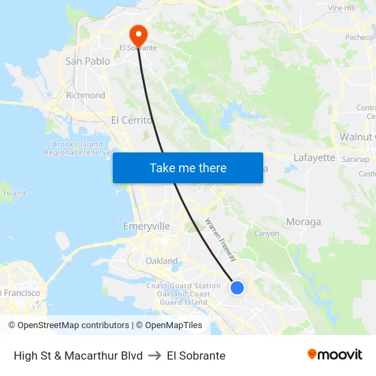 High St & Macarthur Blvd to El Sobrante map
