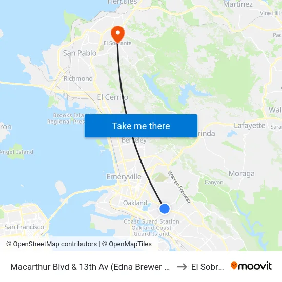 Macarthur Blvd & 13th Av (Edna Brewer Middle Sch.) to El Sobrante map