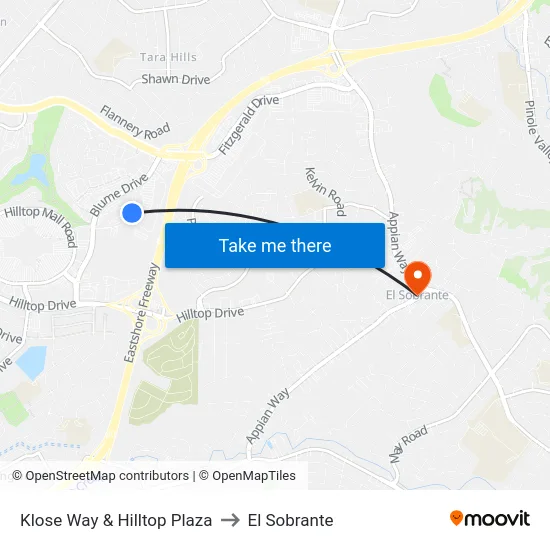Klose Way & Hilltop Plaza to El Sobrante map