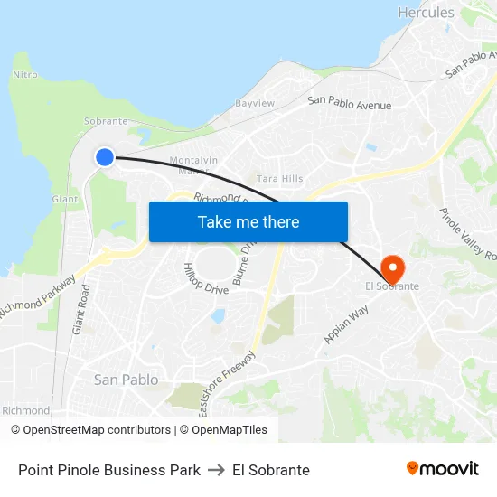 Point Pinole Business Park to El Sobrante map