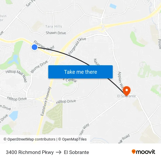 3400 Richmond Pkwy to El Sobrante map