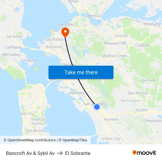 Bancroft Av & Sybil Av to El Sobrante map