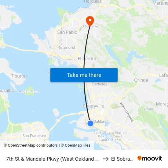 7th St & Mandela Pkwy (West Oakland BART) to El Sobrante map