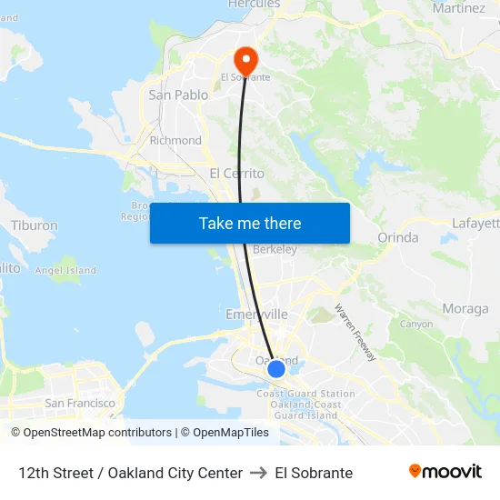 12th Street / Oakland City Center to El Sobrante map