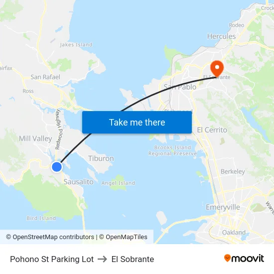 Pohono St Parking Lot to El Sobrante map