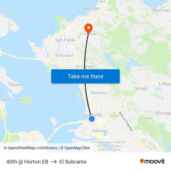 40th @ Horton EB to El Sobrante map