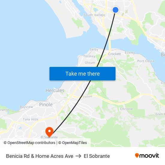 Benicia Rd & Home Acres Ave to El Sobrante map