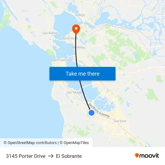 3145 Porter Drive to El Sobrante map