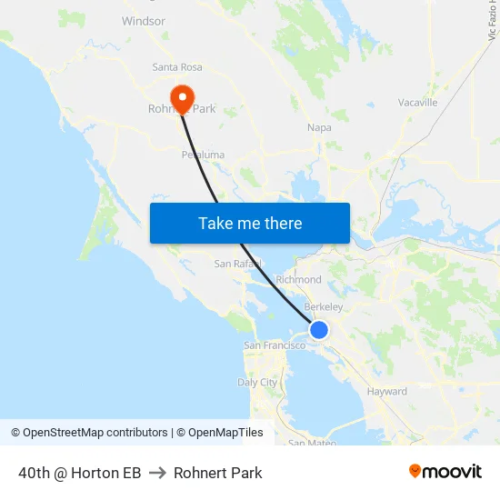 40th @ Horton EB to Rohnert Park map