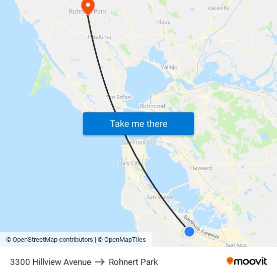 3300 Hillview Avenue to Rohnert Park map