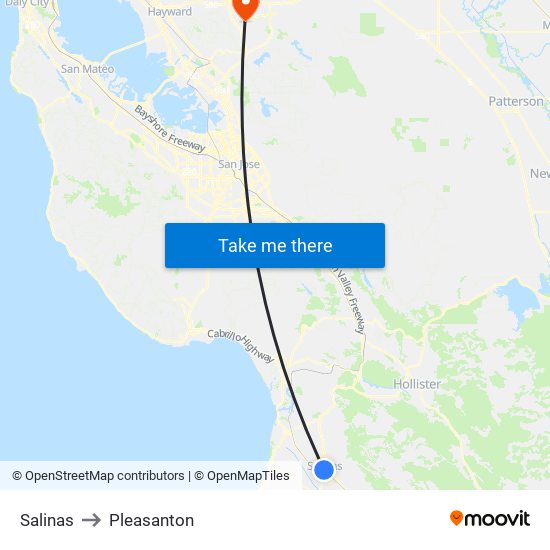 Salinas to Salinas map