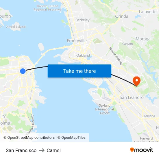 San Francisco to Camel map