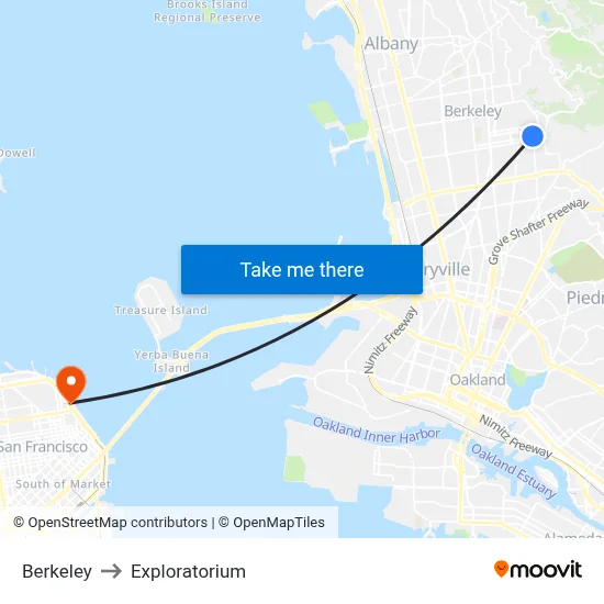 Berkeley to Exploratorium map