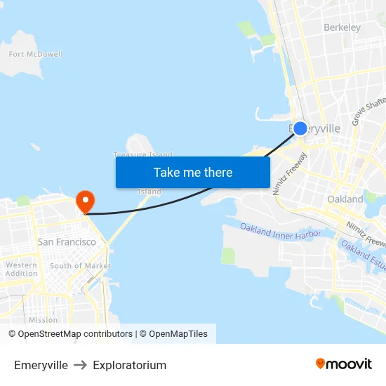 Emeryville to Exploratorium map