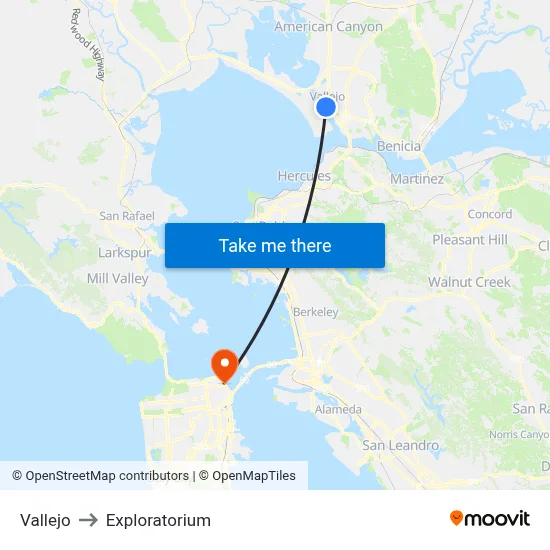 Vallejo to Exploratorium map