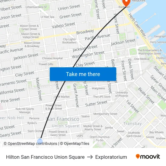Hilton San Francisco Union Square to Exploratorium map