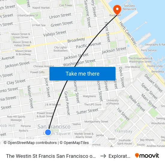 The Westin St Francis San Francisco on Union Square to Exploratorium map
