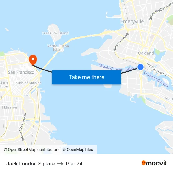 Jack London Square to Pier 24 map
