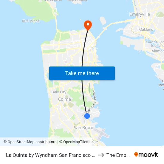 La Quinta by Wyndham San Francisco Airport North - Free Airport Shuttle, South San Francisco to The Embarcadero & Bay St map