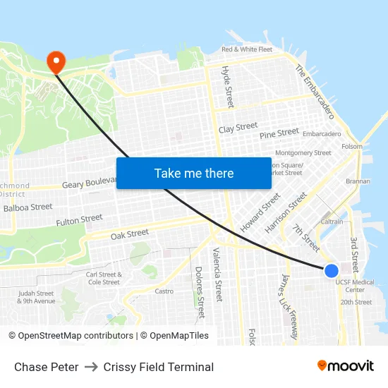 Chase Peter to Crissy Field Terminal map