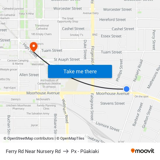 Ferry Rd Near Nursery Rd to Px - Pūakiaki map