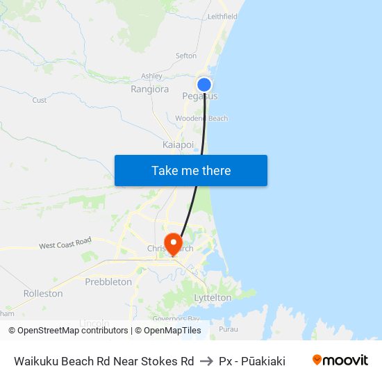 Waikuku Beach Rd Near Stokes Rd to Px - Pūakiaki map