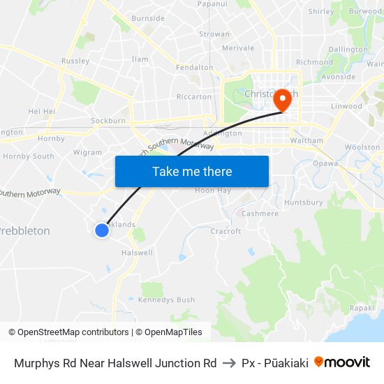 Murphys Rd Near Halswell Junction Rd to Px - Pūakiaki map