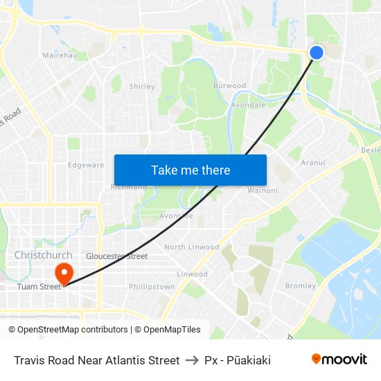 Travis Road Near Atlantis Street to Px - Pūakiaki map