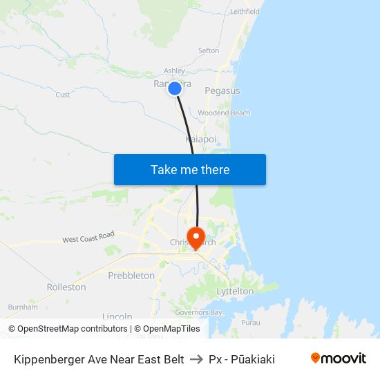 Kippenberger Ave Near East Belt to Px - Pūakiaki map