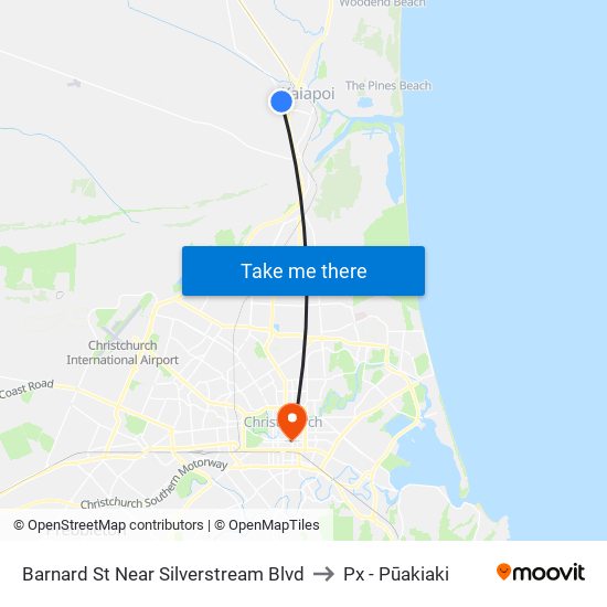 Barnard St Near Silverstream Blvd to Px - Pūakiaki map