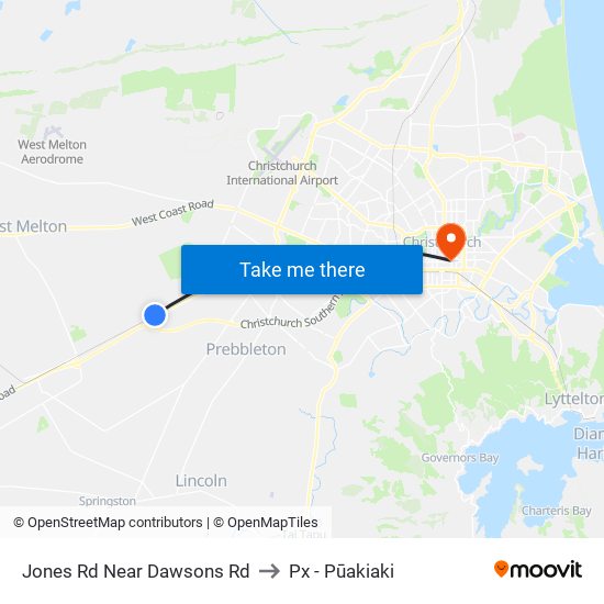 Jones Rd Near Dawsons Rd to Px - Pūakiaki map