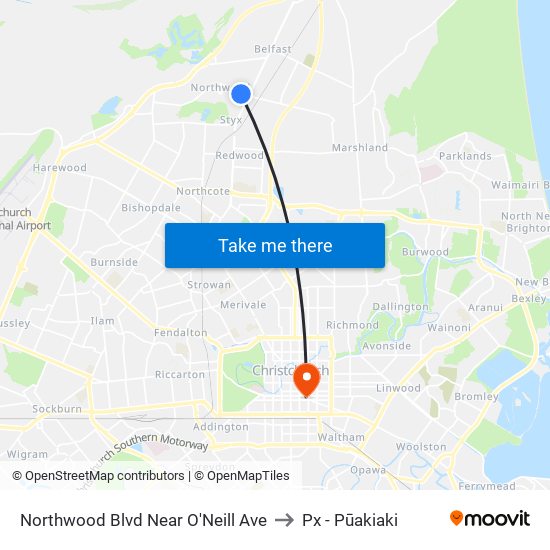 Northwood Blvd Near O'Neill Ave to Px - Pūakiaki map