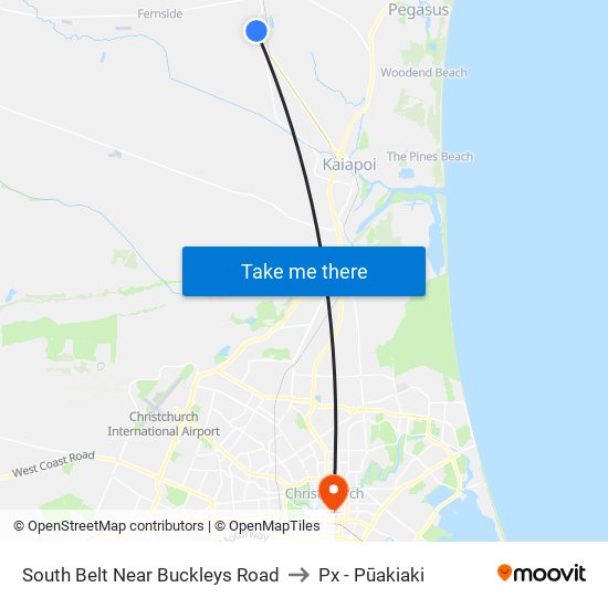 South Belt Near Buckleys Road to Px - Pūakiaki map