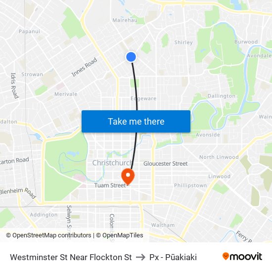 Westminster St Near Flockton St to Px - Pūakiaki map