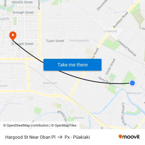 Hargood St Near Oban Pl to Px - Pūakiaki map