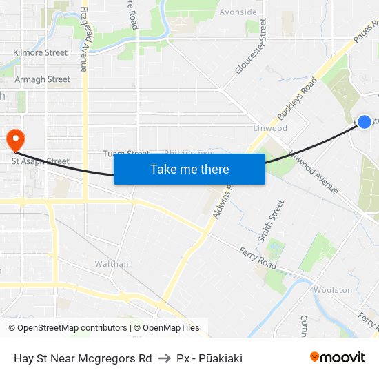Hay St Near Mcgregors Rd to Px - Pūakiaki map