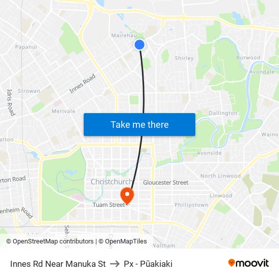 Innes Rd Near Manuka St to Px - Pūakiaki map