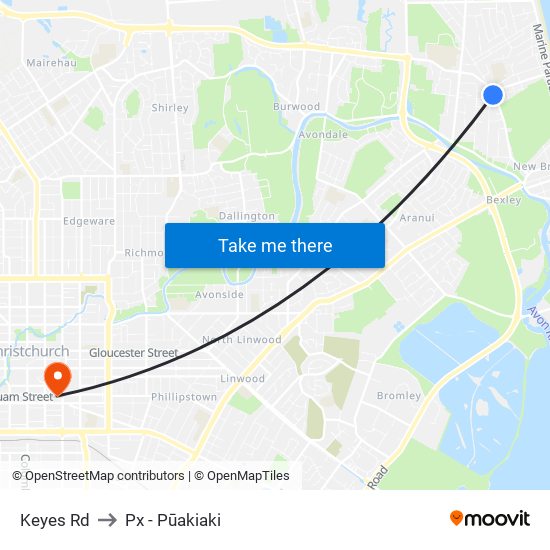 Keyes Rd to Px - Pūakiaki map