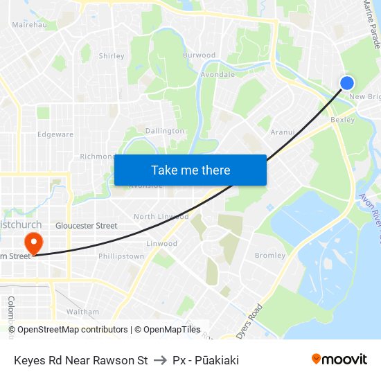 Keyes Rd Near Rawson St to Px - Pūakiaki map