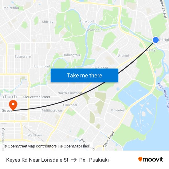 Keyes Rd Near Lonsdale St to Px - Pūakiaki map