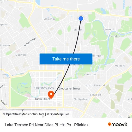Lake Terrace Rd Near Giles Pl to Px - Pūakiaki map