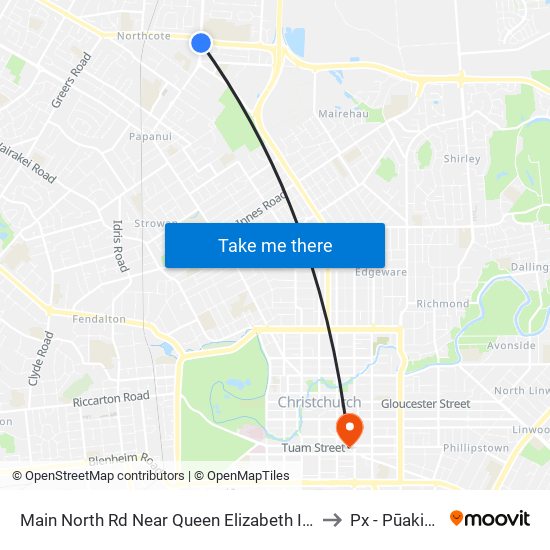 Main North Rd Near Queen Elizabeth II Dr to Px - Pūakiaki map