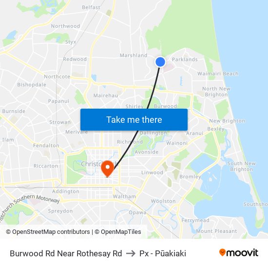 Burwood Rd Near Rothesay Rd to Px - Pūakiaki map