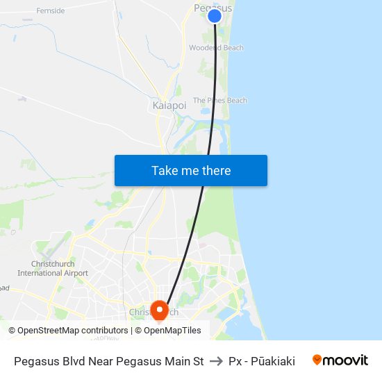 Pegasus Blvd Near Pegasus Main St to Px - Pūakiaki map