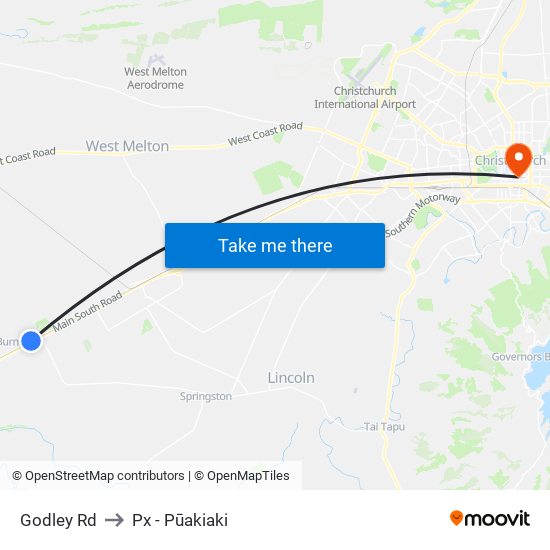 Godley Rd to Px - Pūakiaki map