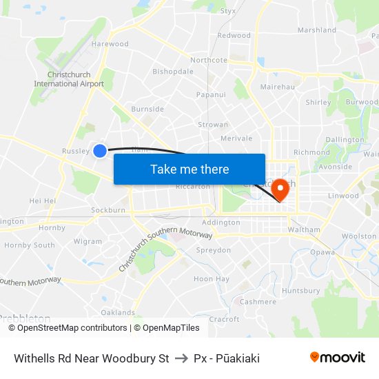 Withells Rd Near Woodbury St to Px - Pūakiaki map