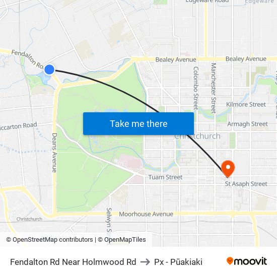 Fendalton Rd Near Holmwood Rd to Px - Pūakiaki map