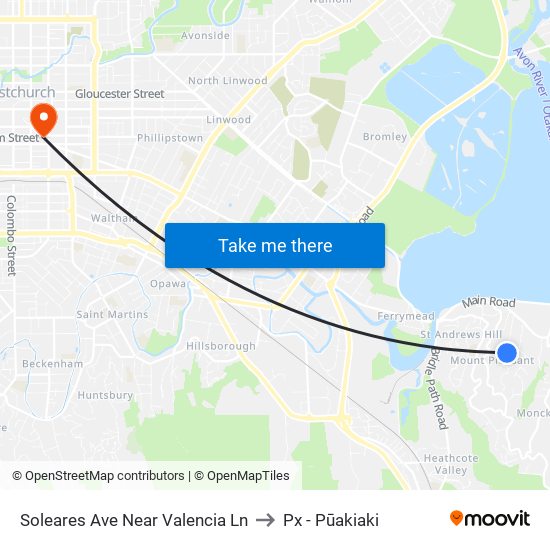 Soleares Ave Near Valencia Ln to Px - Pūakiaki map