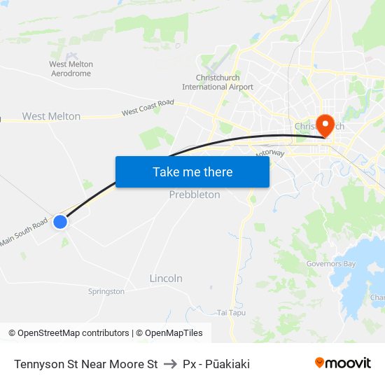 Tennyson St Near Moore St to Px - Pūakiaki map